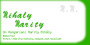 mihaly marity business card